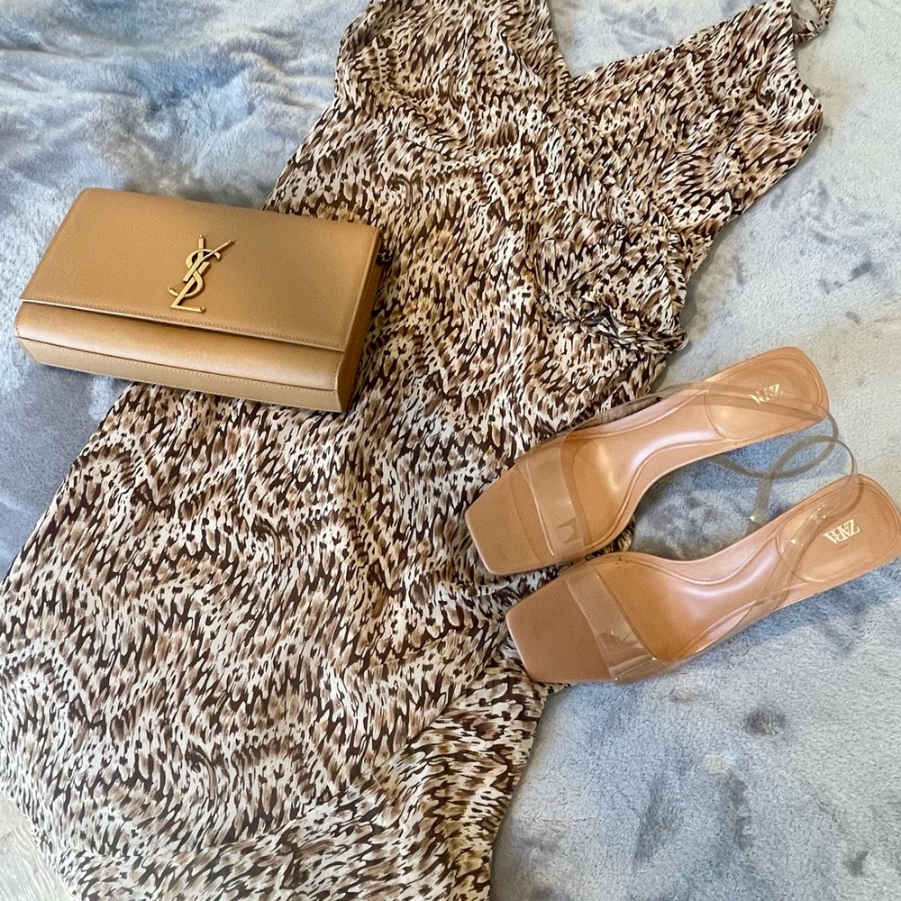 Bardot Ellie Faux Wrap Animal Print Dress